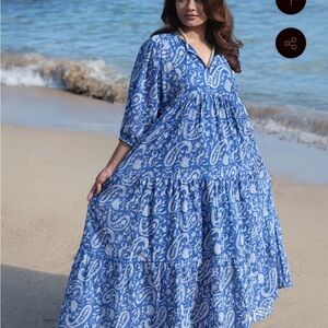 Blue Paisley Maxi Dress